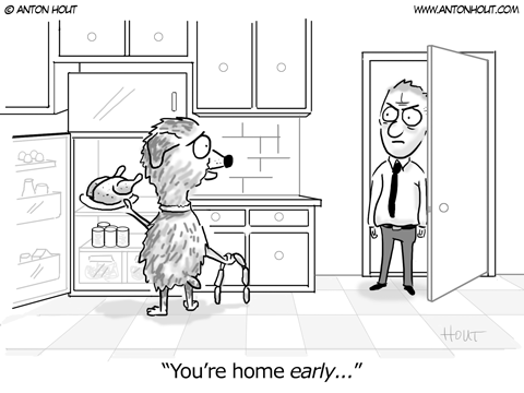 Australian Shepherd Cartoon by Anton Hout